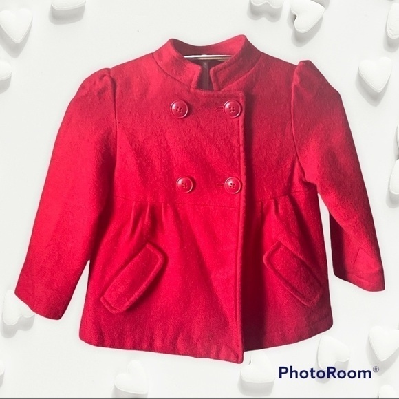 CIRCO-GIRLS RED PEA COAT-3T - Picture 1 of 6